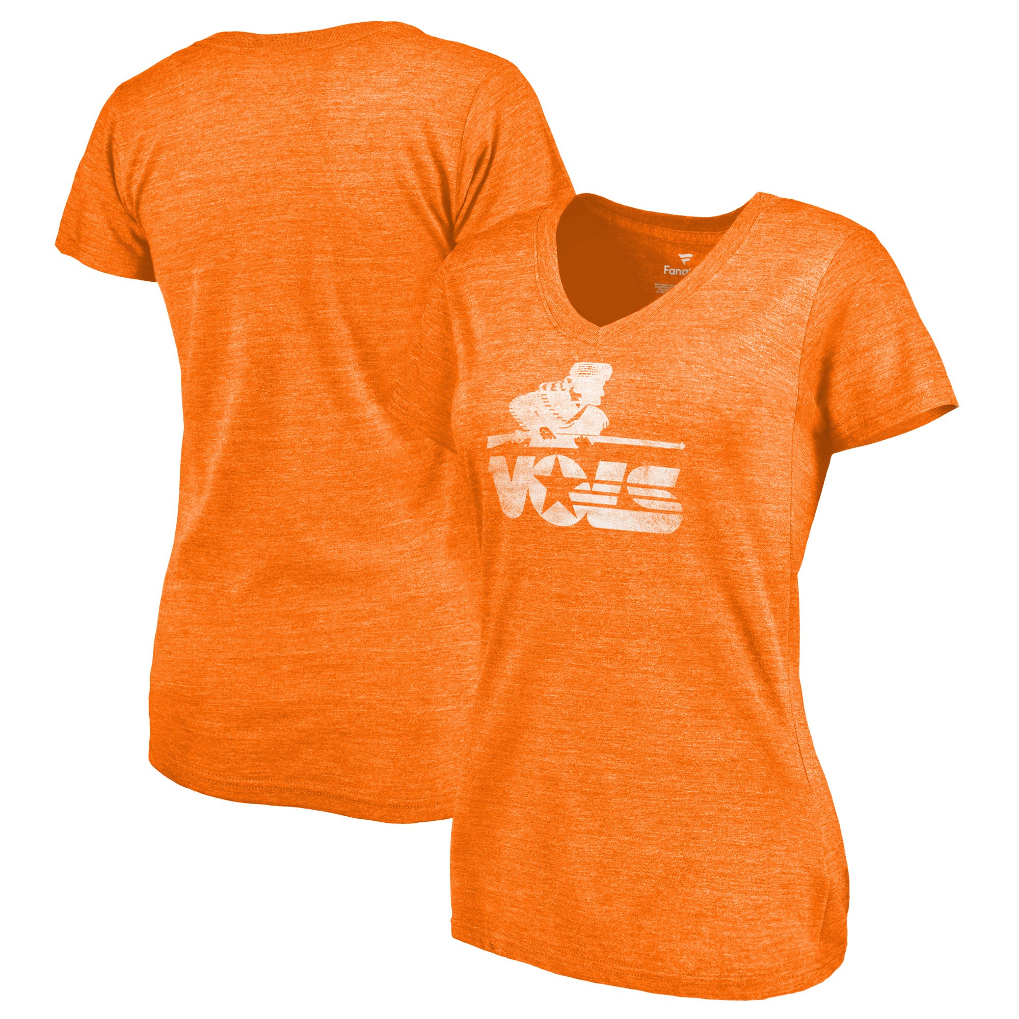 2020 NCAA Fanatics Branded Tennessee Volunteers Women Tennessee Orange College Vault Primary Logo TriBlend VNeck TShirt->ncaa t-shirts->Sports Accessory